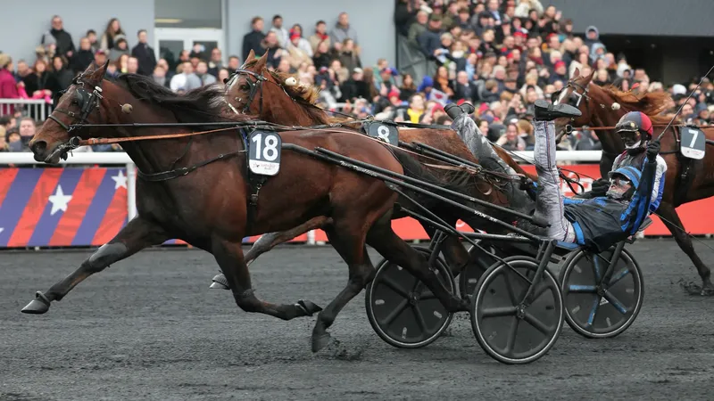 IDAO DE TILLARD drivé par Clément DUVALDESTIN gagnant du Prix d'Amérique 2025 sur l'hippodrome de Paris Vincennes